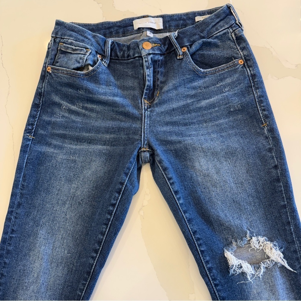 Dear John Women's Skinny Jeans Size 29 Blue Stretch Medium Wash Distressed - Picture 5 of 16